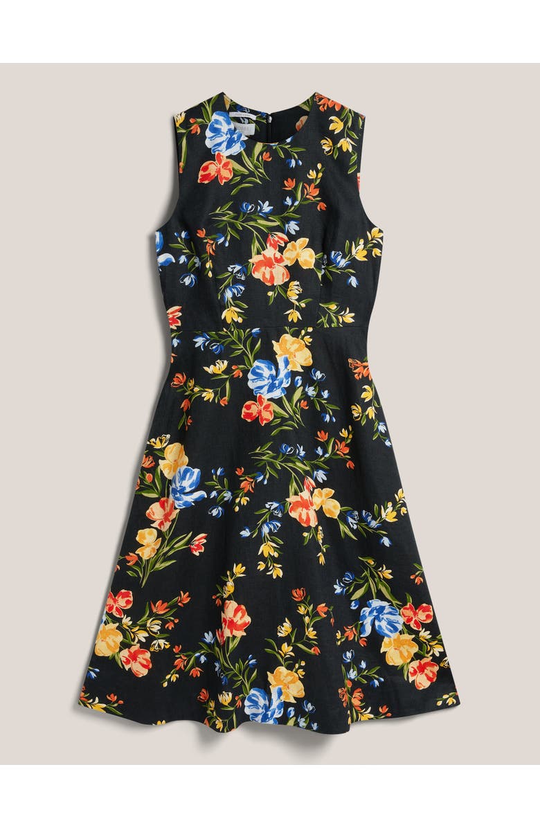 HOBBS LONDON Twitchill Sleeveless Printed Midi Dress, Alternate, color, Navy Multi