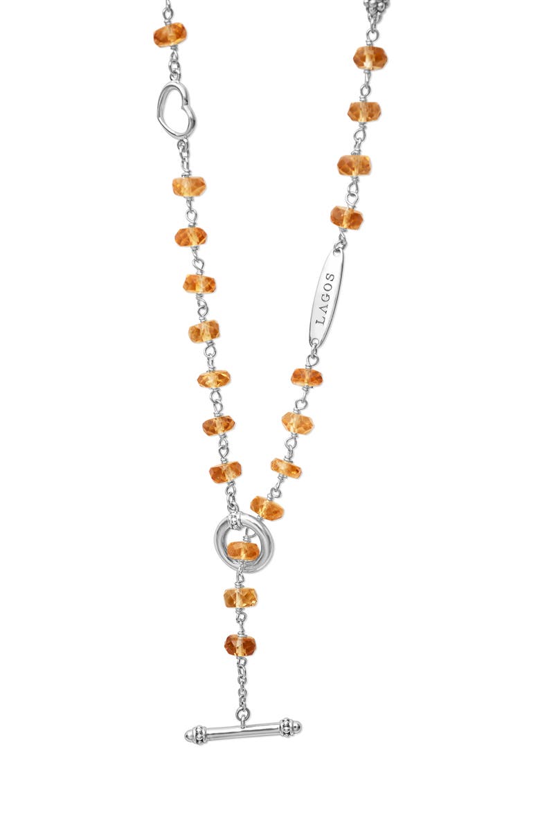 LAGOS Caviar Icon Beaded Citrine Toggle Necklace, Alternate, color, 