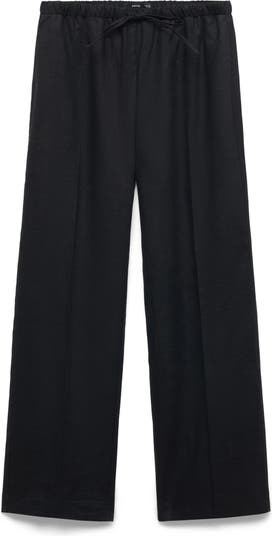Tie Waist Wide Leg Linen Pants