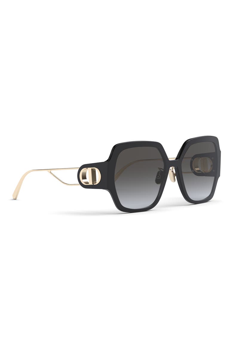 30Montaigne S6U 58MM Square Sunglasses, Alternate, color, SHINY BLACK / GRADIENT SMOKE