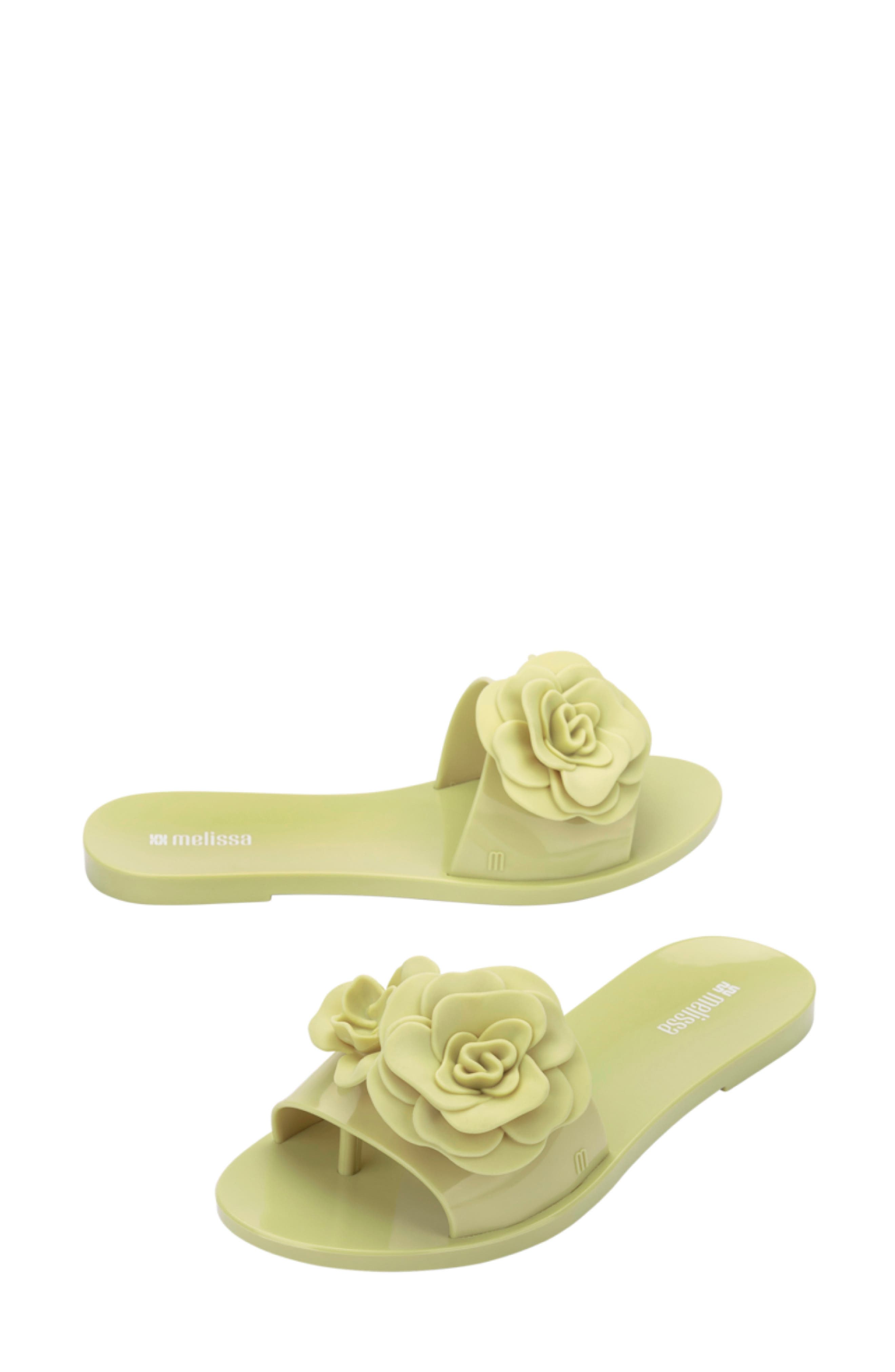 Babe Petals Slide Sandal, Alternate, color, GREEN