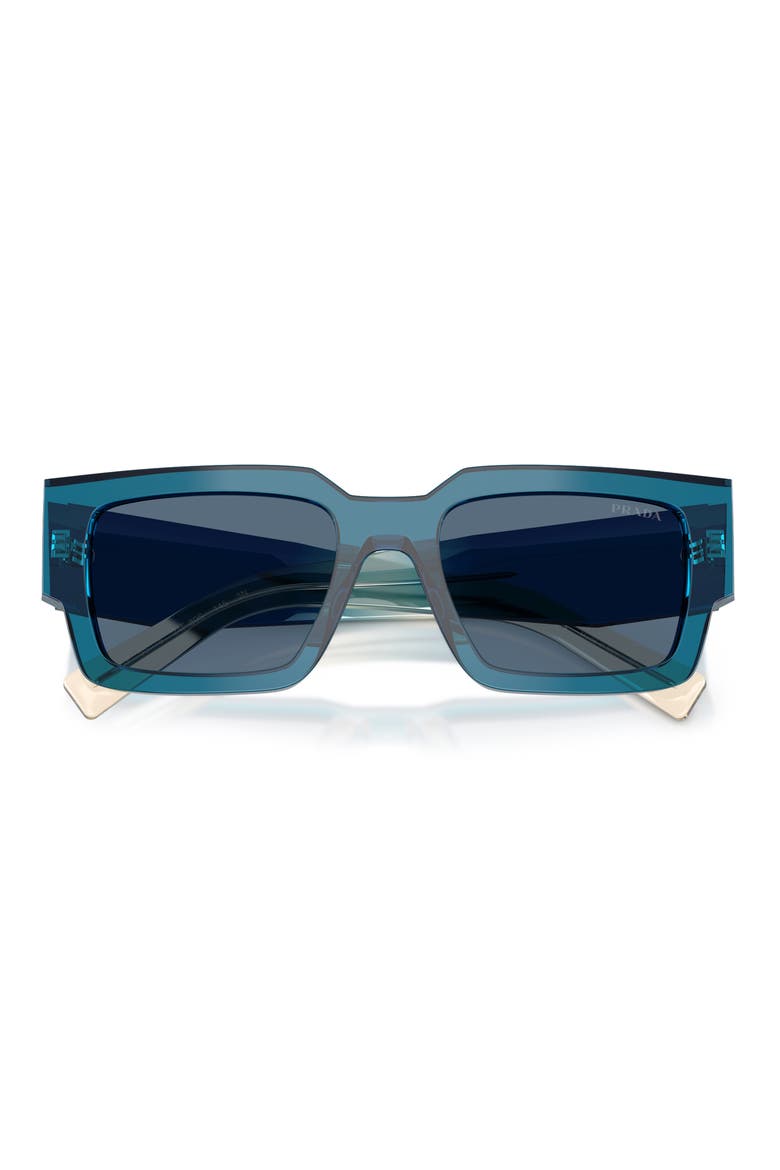 55mm Rectangular Sunglasses, Alternate, color, BLUE / DARK BLUE
