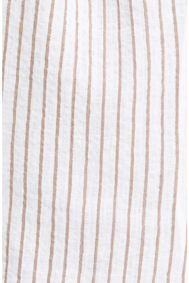 Slim Fit Stripe Linen Button-Down Shirt, Alternate, color, LIGHT BROWN