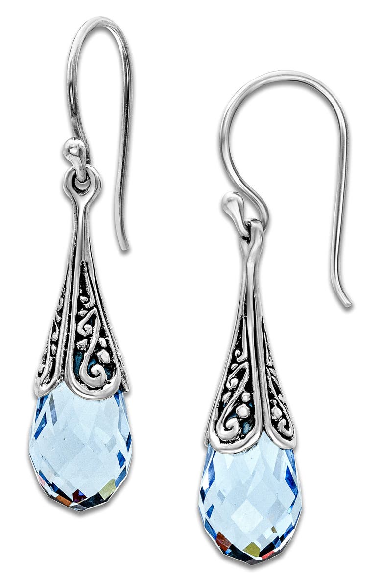 SAMUEL B. Blue Quartz Filigree Drop Earrings, Main, color, Blue