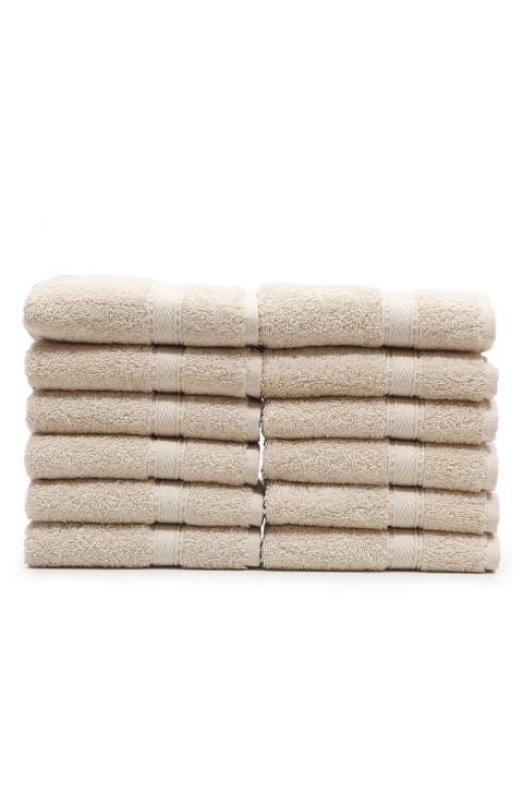 LINUM HOME TEXTILES 100% Turkish Cotton Sinemis Terry Washcloths - Set of 12