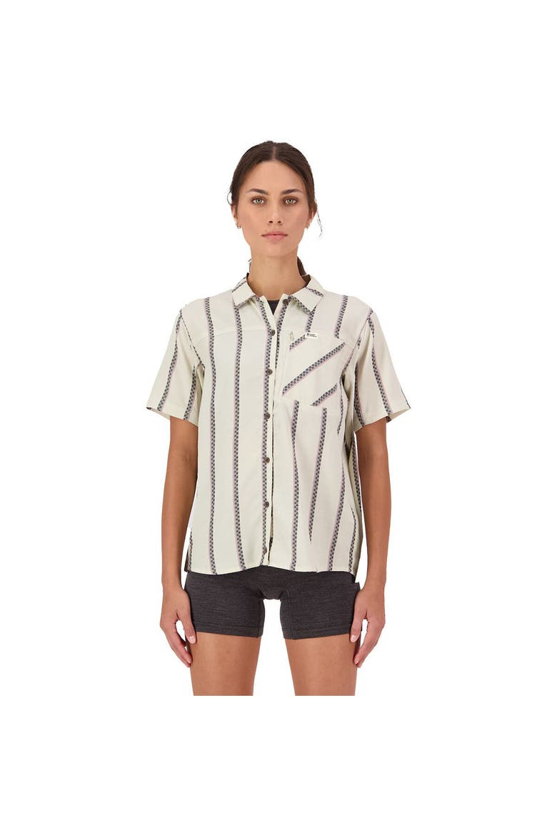 At Merino Short-Sleeve Shirt - Women's, Main, color, Bone Stripe