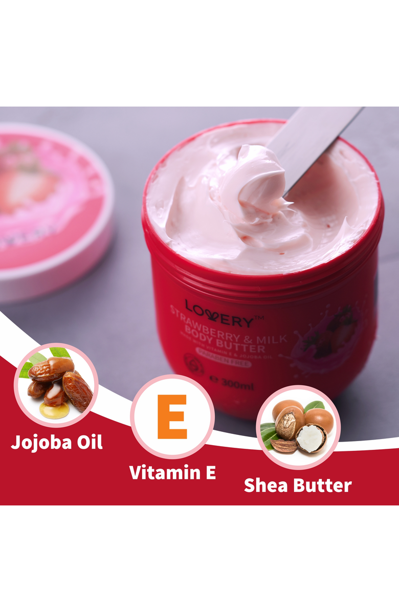 Lovery Ultra-Hydrating Shea Butter Body Cream, Alternate, color, Strawberry Milk