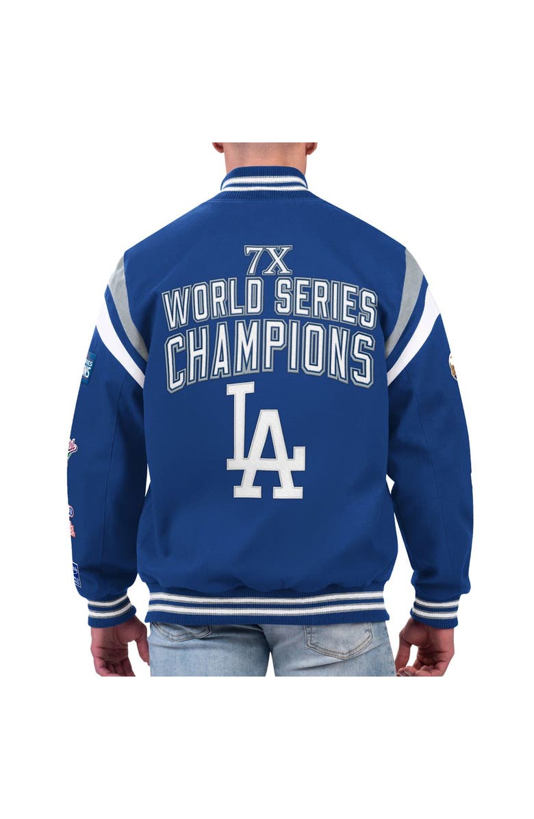 G-III SPORTS BY CARL BANKS Men's G-III Sports by Carl Banks Royal Los Angeles Dodgers Quick Full-Snap Varsity Jacket, Alternate, color, 