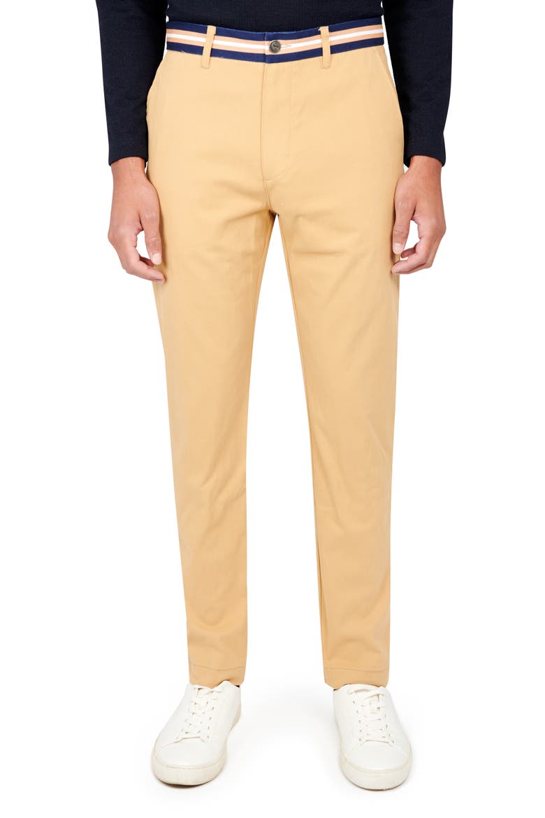 Slim Fit Solid Cotton Stretch Pants, Main, color, TAN