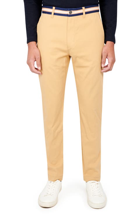 Slim Fit Solid Cotton Stretch Pants