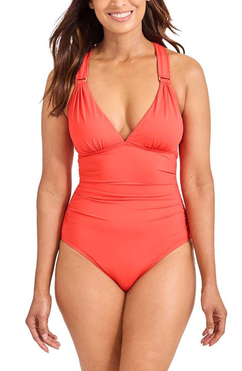 Lace-Up Back One-Piece Swimsuit