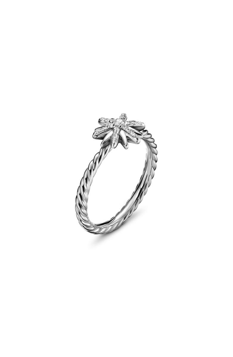 David Yurman Starburst Collection Petite Diamond Ring, 10mm, Alternate, color, Silver/ Diamond