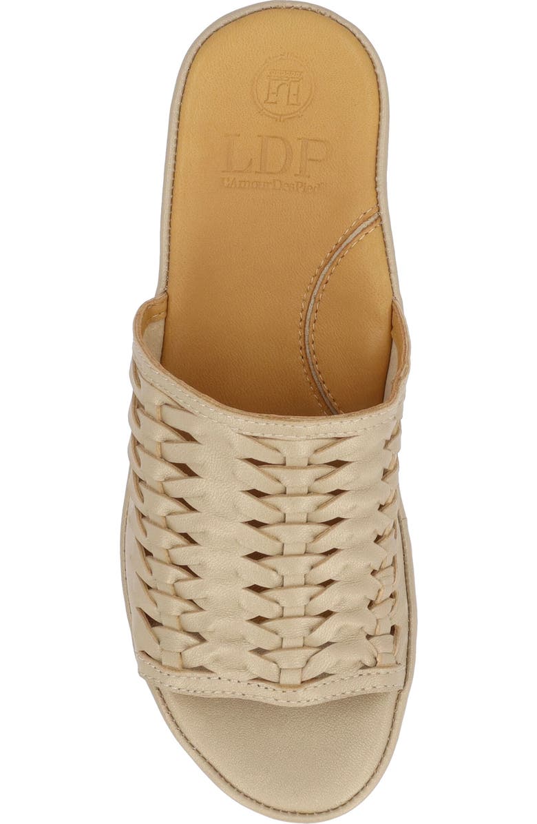 L'Amour des Pieds Cyra Platform Wedge Slide Sandal, Alternate, color, Platino