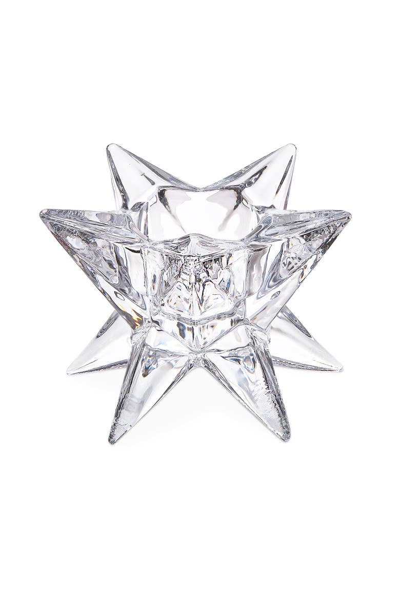 Ara Clear Glass Starburst Reversible Candle Holder Unit, Main, color, White