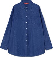 Marina Rinaldi Jene Rhinestone Detail Denim Shirt Jacket