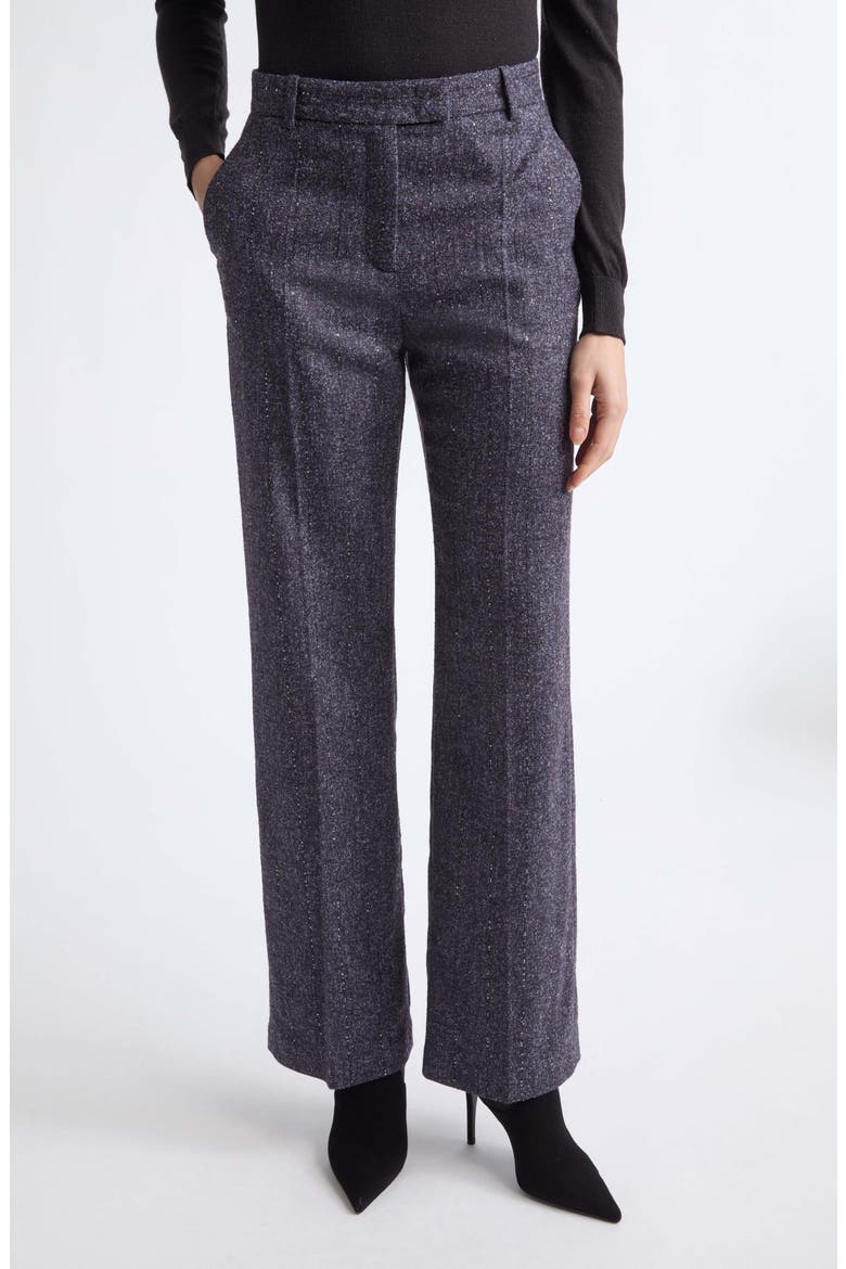 Stretch Wool, Silk & Linen Pants, Main, color, 177 AMETHYST