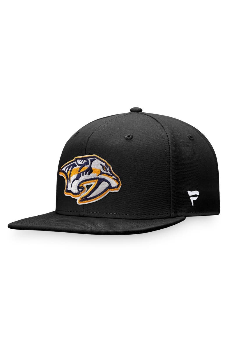 FANATICS Men's Fanatics Branded Black Nashville Predators Core Primary Logo Snapback Adjustable Hat, Main, color, 