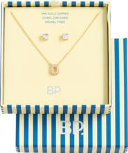 BP. Initial Pendant Necklace & Stud Earrings Set