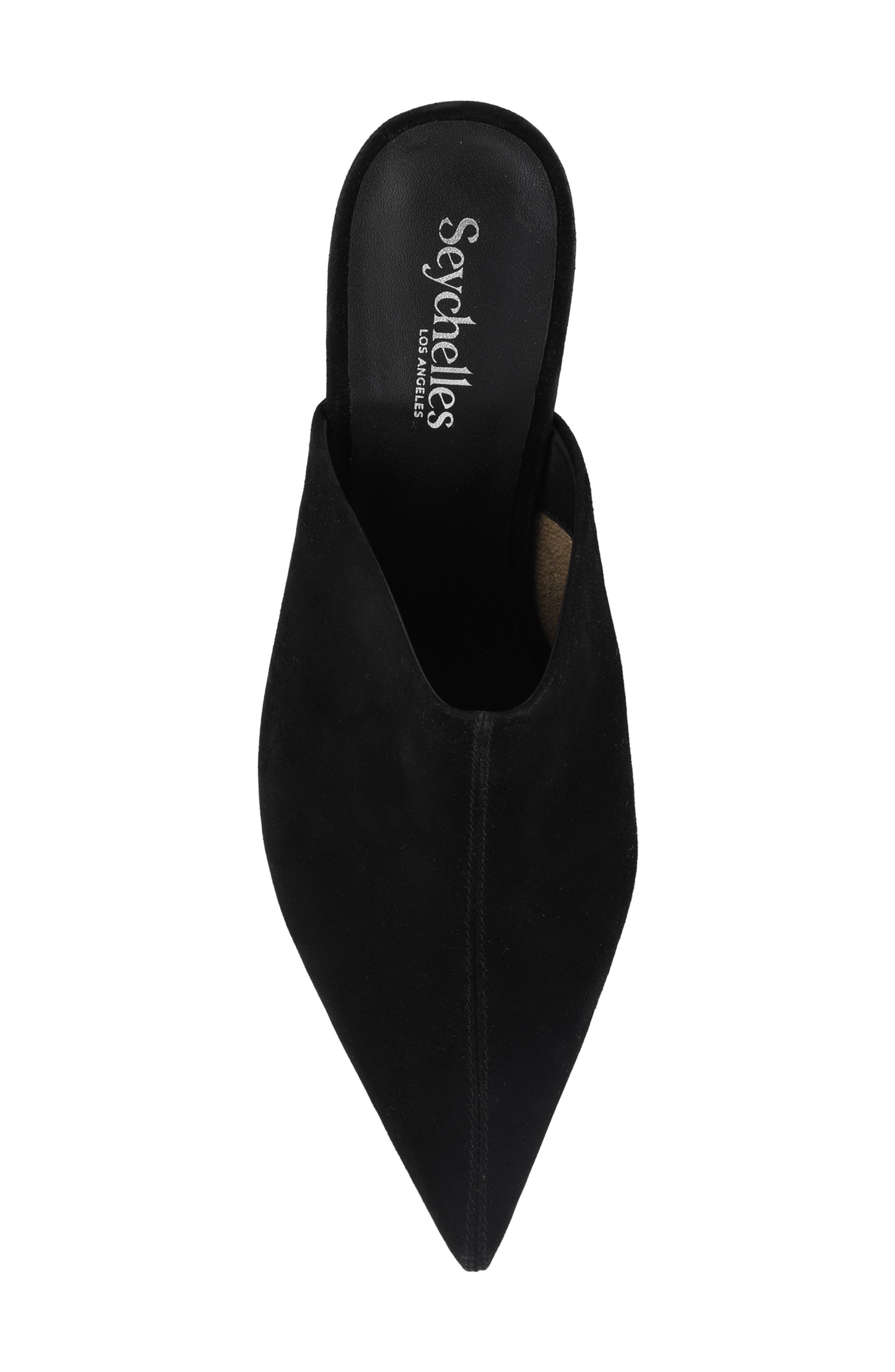 Seychelles Obsession Pointed Toe Kitten Heel Mule, Alternate, color, Black Suede