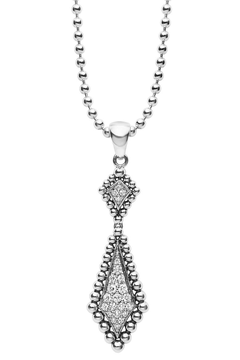 Caviar Spark Diamond Pendant Necklace, Main, color, SILVER/ DIAMOND
