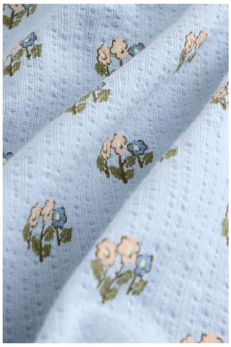 Kids' Floral Long Sleeve Cotton Dress, Alternate, color, BLUE