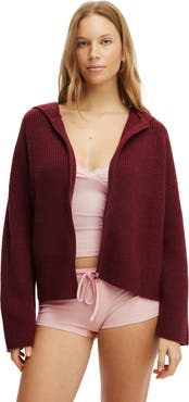 COTTON ON BODY Women's Zip Through Oversized Knit Hoodie