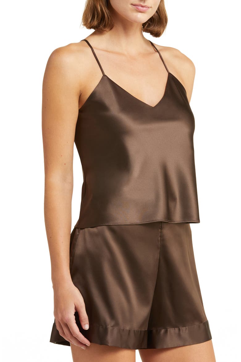 Glamour Satin Camisole, Alternate, color, ESPRESSO
