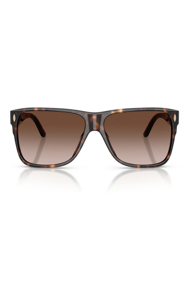 59mm Gradient Square Sunglasses, Main, color, DARK TORTOISE