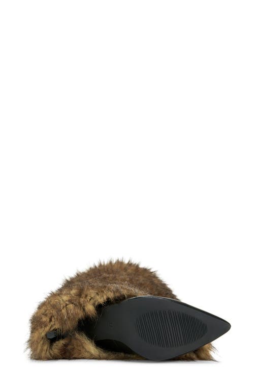 Azalea Wang Langleye Faux Fur Over-the-knee Stiletto Boot In Brown
