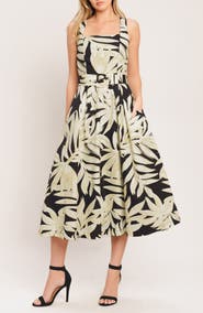 FLYING TOMATO Print Midi Dress