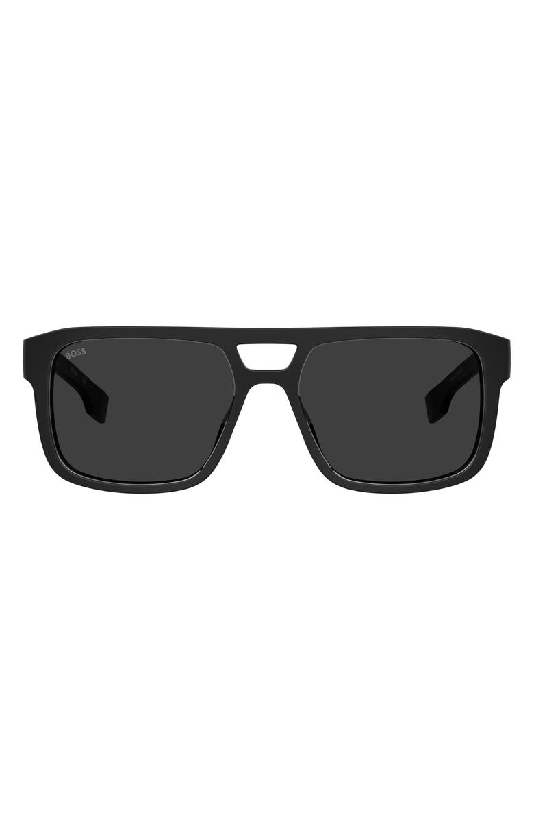 BOSS 56mm Navigator Sunglasses, Alternate, color, Black