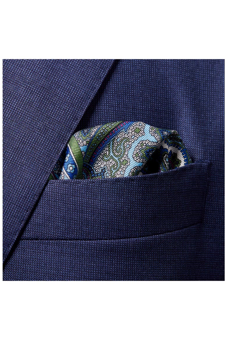 Paisley Silk Pocket Square, Alternate, color, GREEN