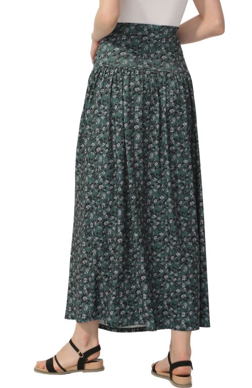 Kimi & Kai Women's Tiered Pull On Maxi Skirt In Green