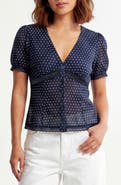 BY DESIGN Sammy Polka Dot Short Sleeve Top