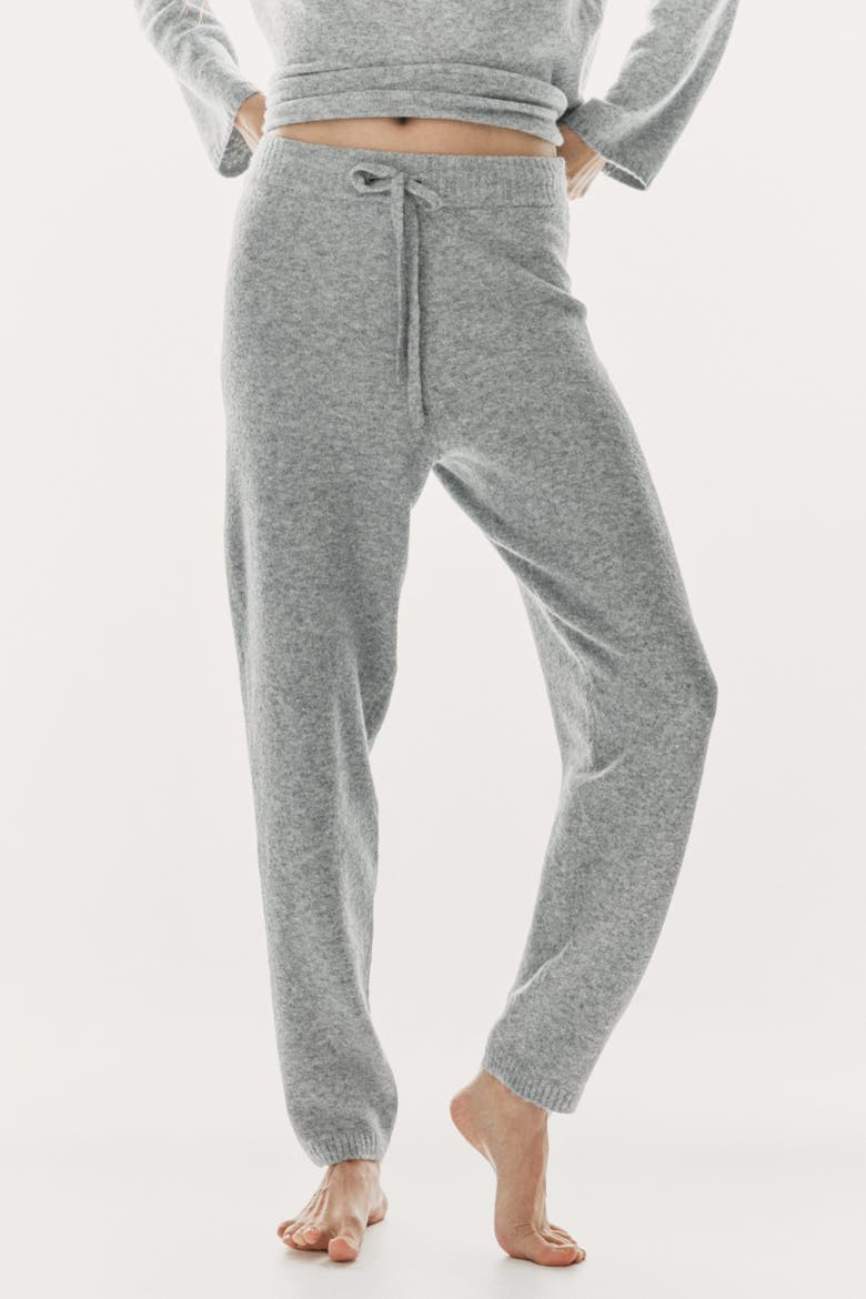 Fine-knit Joggers, Alternate, color, Gray melange