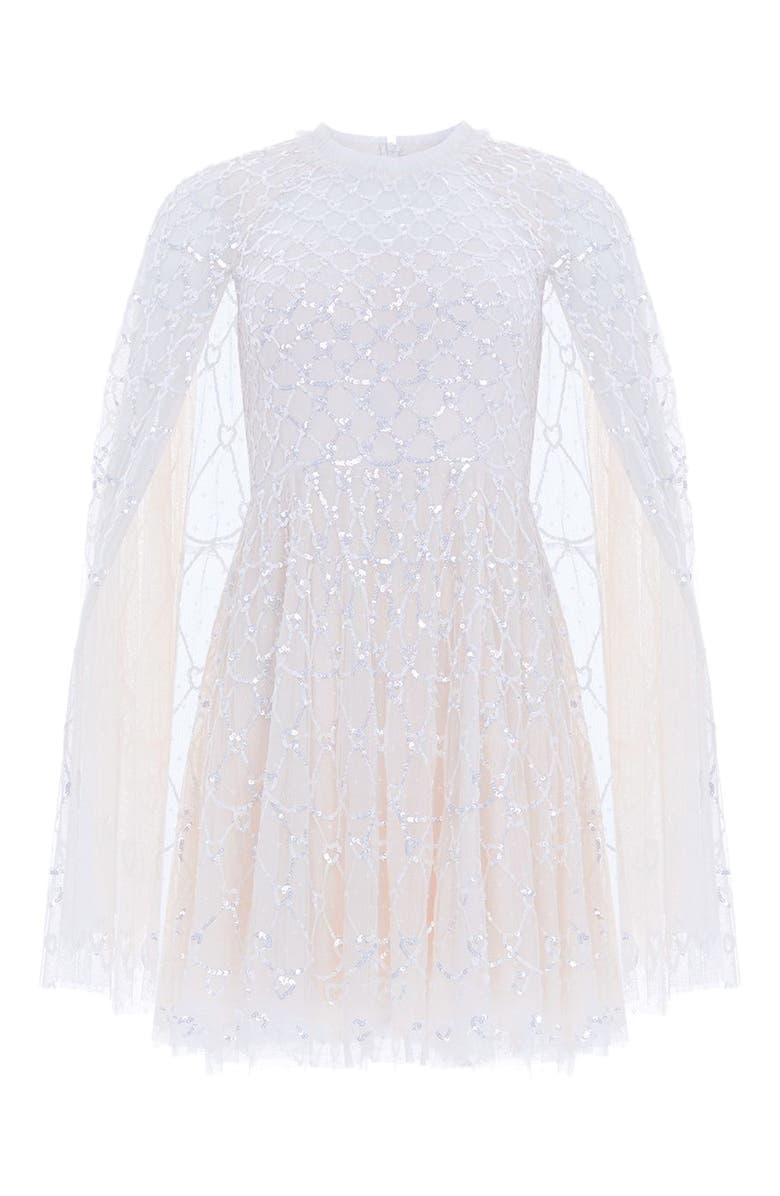 Needle & Thread Heart Lattice Micro Mini Dress, Alternate, color, Cream