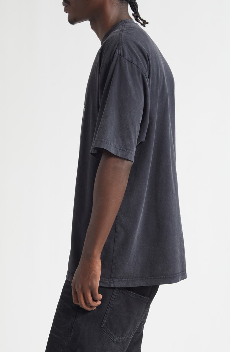 Balenciaga Logo Cotton Graphic T-Shirt, Alternate, color, Faded Washed Black