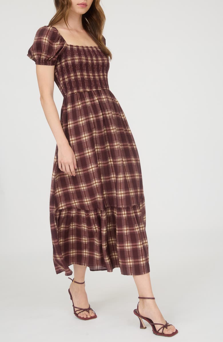 Plaid Tiered Midi Dress
