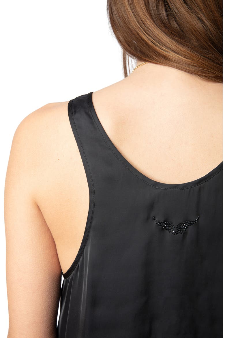 Tarys Satin Tank, Alternate, color, BLACK