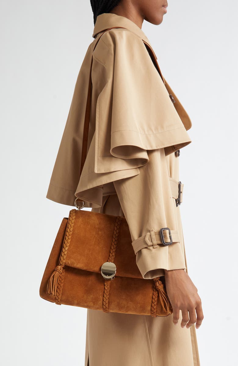 Chloé Medium Penelope Suede Shoulder Bag, Alternate, color,