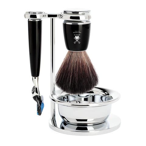 Rytmo Black 4-Piece Black Fiber & Fusion Shaving Set