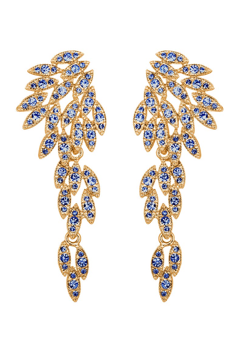 Starling Crystal Cluster Statement Drop Earrings, Main, color, GOLD/ BLUE