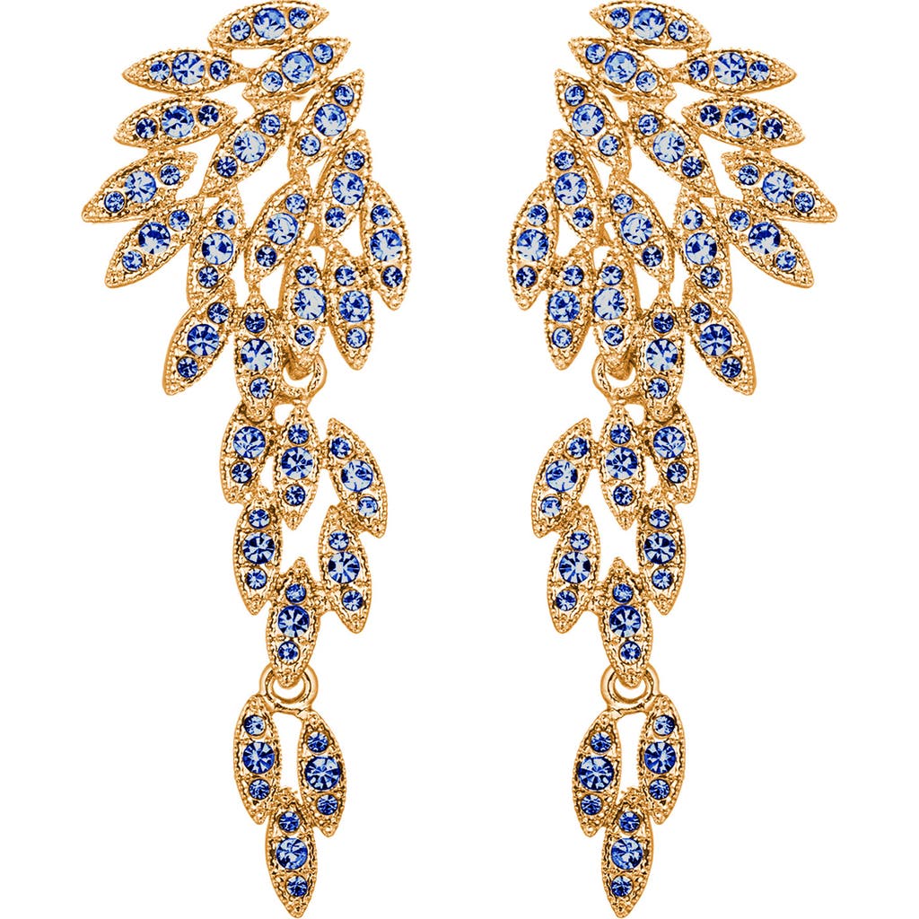 Eye Candy Los Angeles Starling Crystal Cluster Statement Drop Earrings In Gold