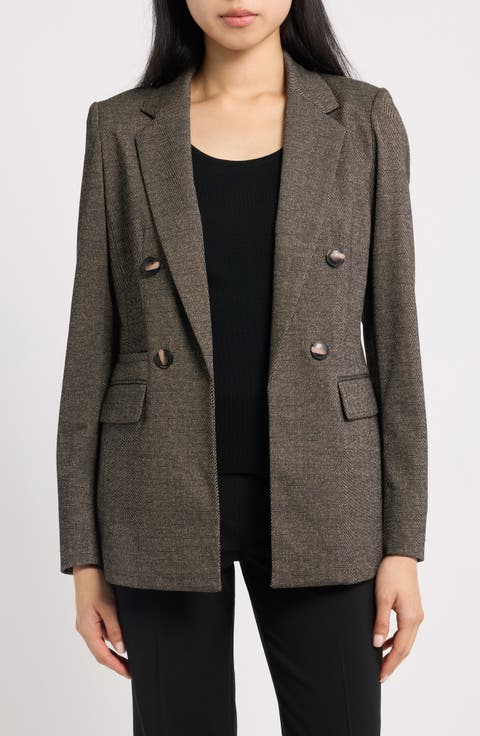 Faux Double Breasted Knit Jacket