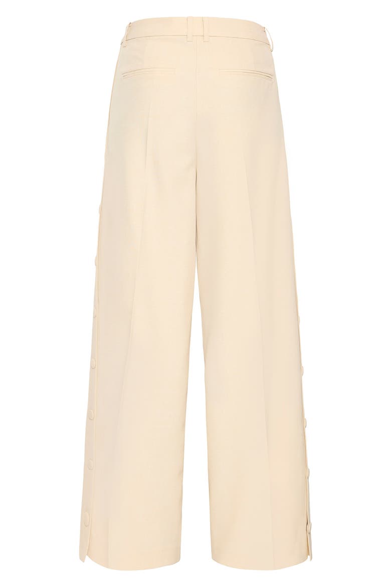 Ihlexi Wide Leg Pleat Pants, Alternate, color, BIRCH MELANGE
