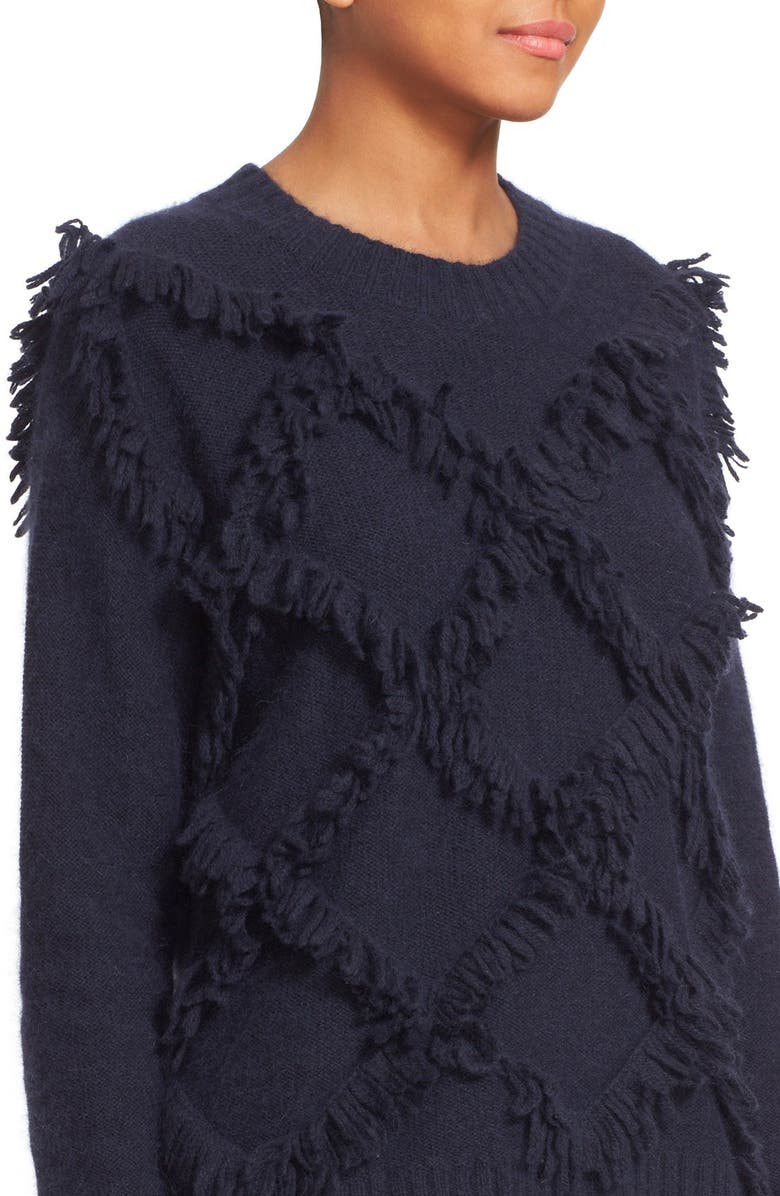 Rebecca Taylor Fringe Pullover Sweater, Alternate, color,