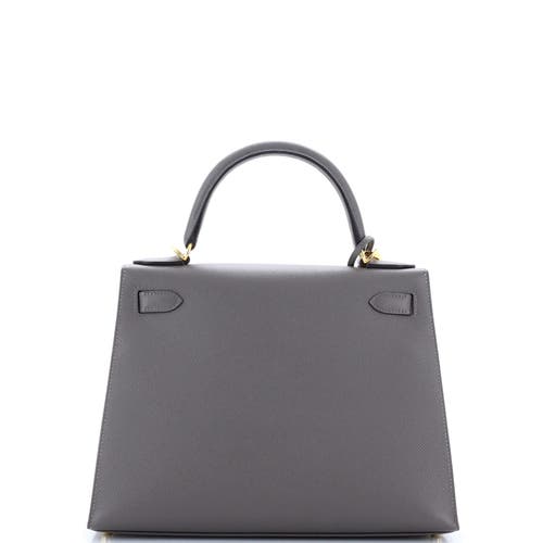 Pre-owned Hermes Hermes Kelly Handbag Grey Epsom With Gold Hardware 28 In Gray