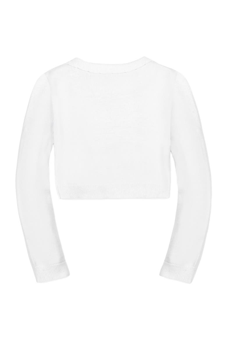 Girls' Organic Scallop Edge Cardigan, Kids, Alternate, color, White Scallop Edge