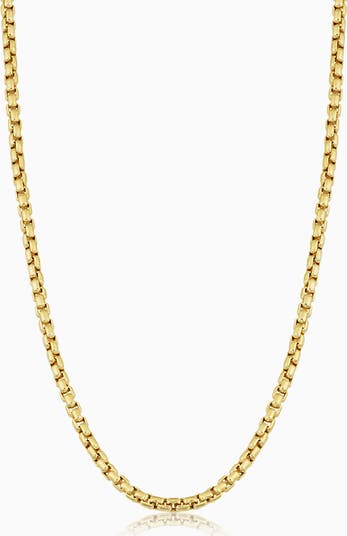 Men's Round Bodega Box Chain in 14K Gold