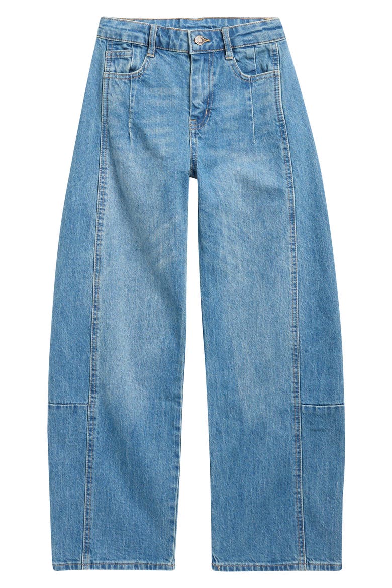 Kids' Barrel Leg Jeans, Main, color, BRIGHT VINTAGE INDIGO